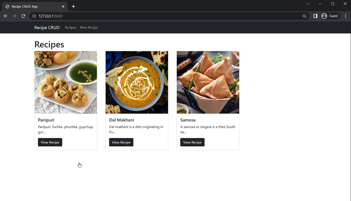 Food CRUD System